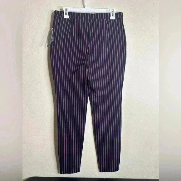 Eric Casual Striped navy/wine Dress Pants Womens Size 10 New with Tags - Picture 3 of 5